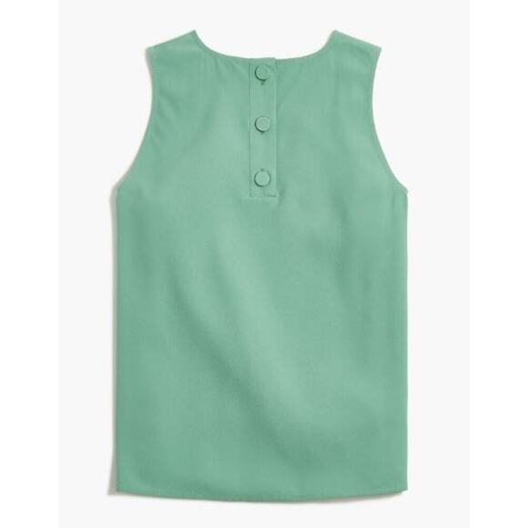 JCrew Factory Sleeveless Button-Back Shell BY429 Eucalyptus Steam Green Sz S NWT - Picture 3 of 4